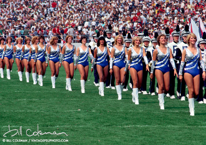 chorus line of blue band twirlers 1978