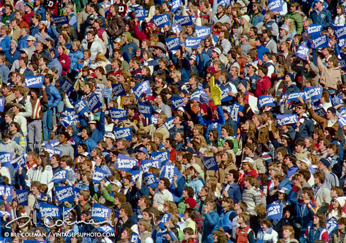 sea of fans waving love ya lions posters
