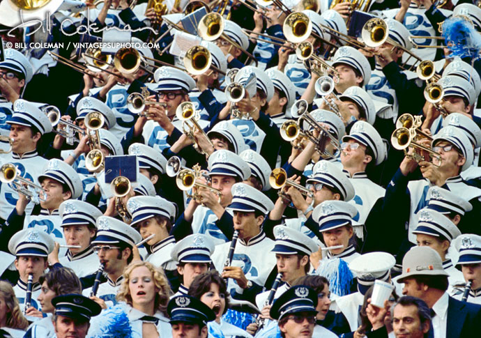 closeup of blue band in stands 1978
