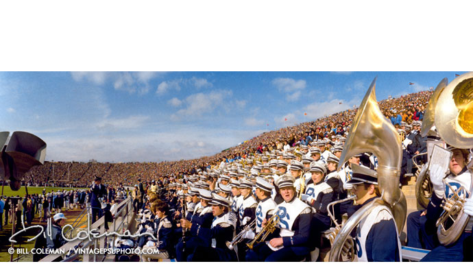 panoramic view of the blue band in stands
