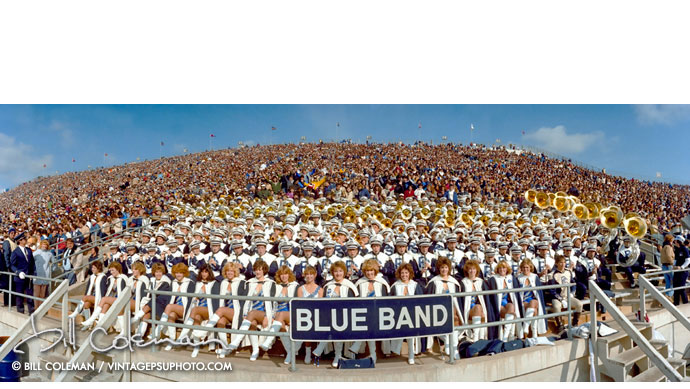panoramic view of the blue band in stands
