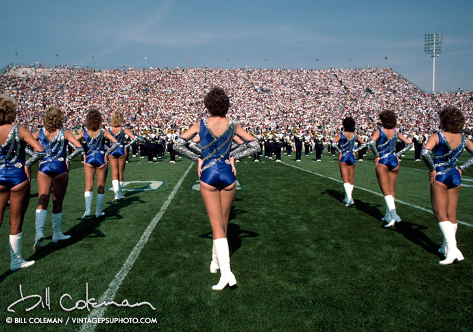 the blue band twirlers performing at halftime 1984