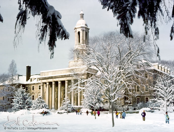 old main in snow
